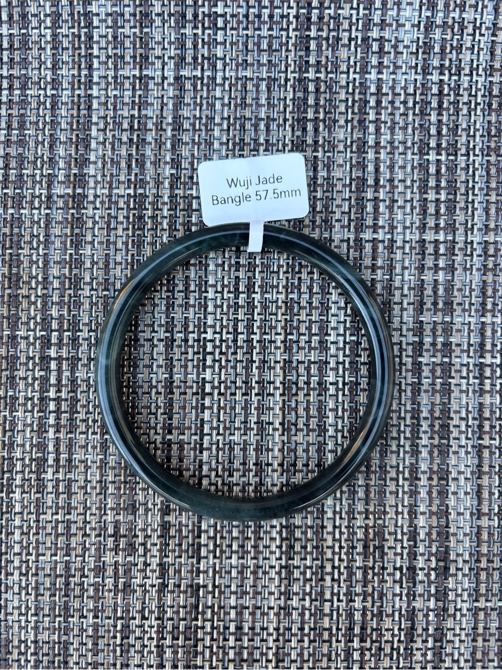 NWT! Black Wuji Jade Bangle Bracelet 57.5 mm